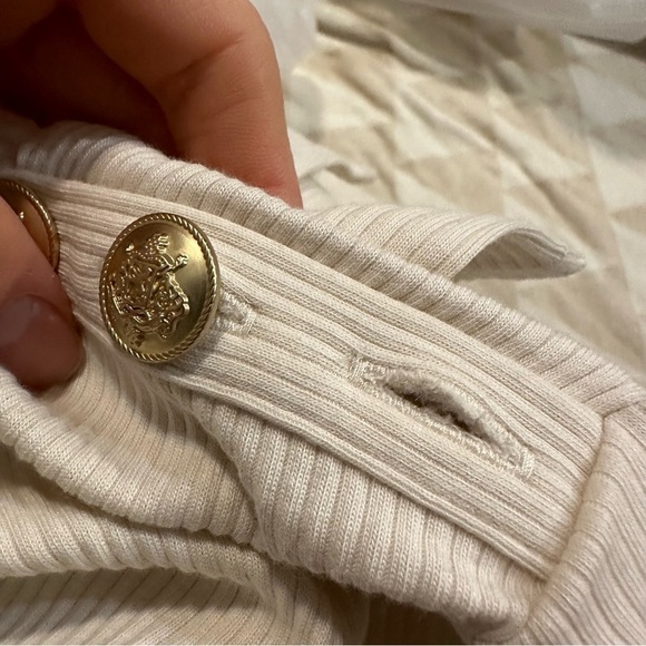 J crew Vintage rib turtleneck with buttons ivory - Picture 3 of 3